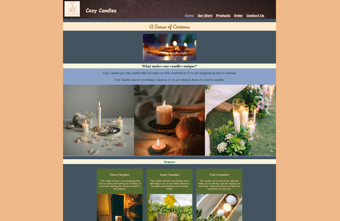 first view of landing page